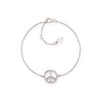 Bracciale Amen Donna 70's Pace e Amore in Argento Zirconia BRPEB - BRPEB